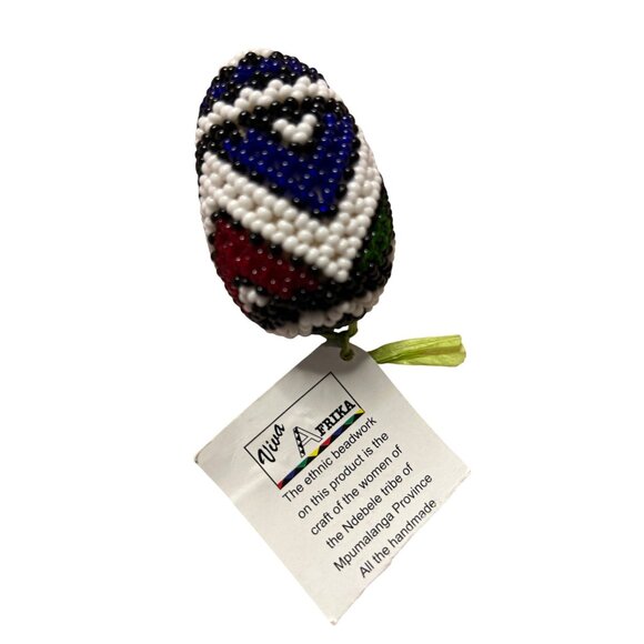 Handmade Ndebele Beaded Egg Ornament Esther South Africa Mpumalanga Viva Afrika - Picture 2 of 5